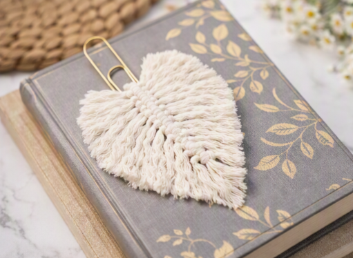Macrame Feather Bookmark