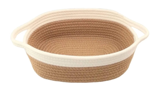 Sierra Bloom White Cotton Rope Basket – Decorative Storage Bin for Bathroom, Bedroom & Home Organization