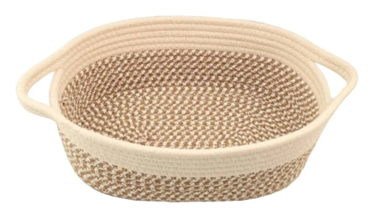 Sierra Bloom White Cotton Rope Basket – Decorative Storage Bin for Bathroom, Bedroom & Home Organization