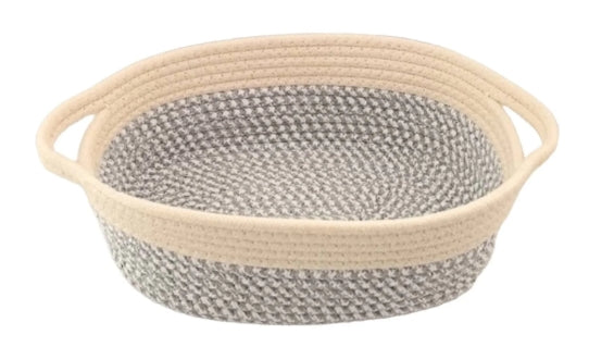Sierra Bloom White Cotton Rope Basket – Decorative Storage Bin for Bathroom, Bedroom & Home Organization