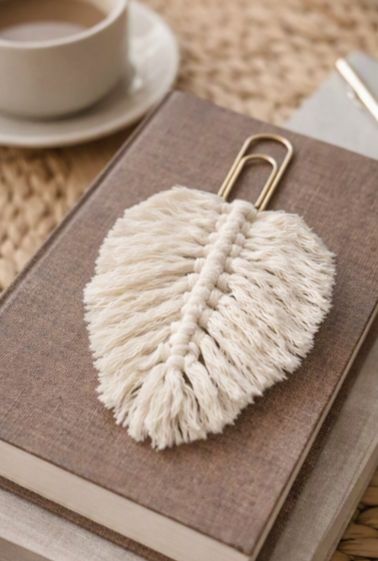 Macrame Feather Bookmark