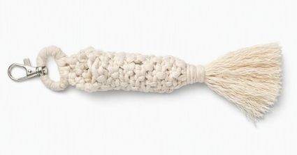 Macramé Roller Bottle Holder – Minimalist Boho Keychain