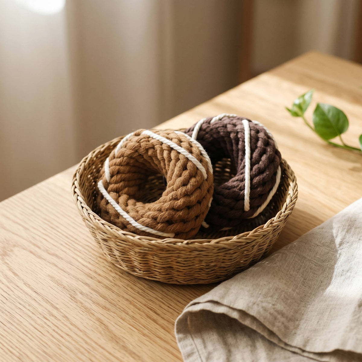 Silver Donut Rope Toy